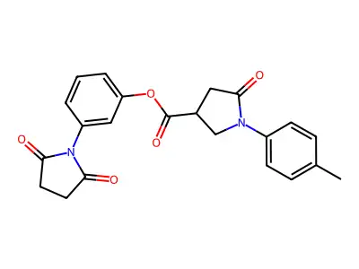 3-(2,5-dioxopyrrolidin-1-yl)phenyl 1-(4-methylphenyl)-5-oxopyrrolidine-3-carboxylate structure