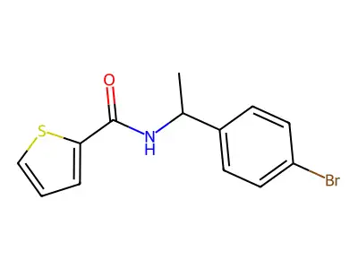 N-[1-(4-bromophenyl)ethyl]thiophene-2-carboxamide structure