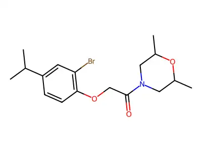 2-(2-Bromo-4-propan-2-ylphenoxy)-1-(2,6-dimethylmorpholin-4-yl)ethanone structure