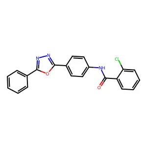 2-chloro-N-[4-(5-phenyl-1,3,4-oxadiazol-2-yl)phenyl]benzamide structure