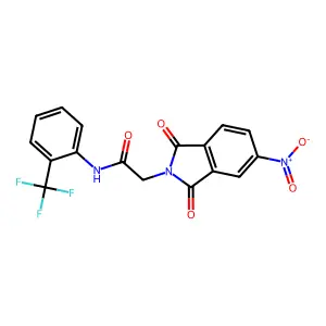 2-(5-nitro-1,3-dioxoisoindol-2-yl)-N-[2-(trifluoromethyl)phenyl]acetamide structure