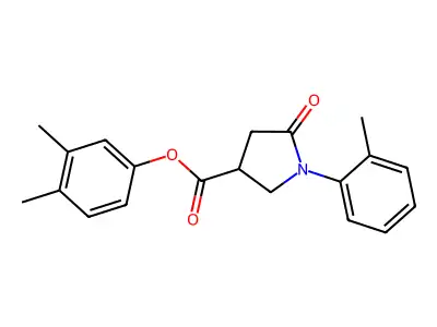 3,4-Dimethylphenyl 1-(2-methylphenyl)-5-oxo-3-pyrrolidinecarboxylate structure