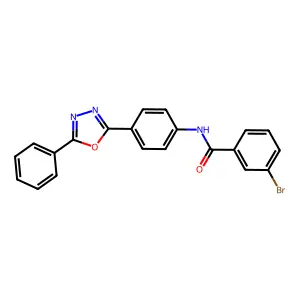 3-bromo-N-[4-(5-phenyl-1,3,4-oxadiazol-2-yl)phenyl]benzamide structure