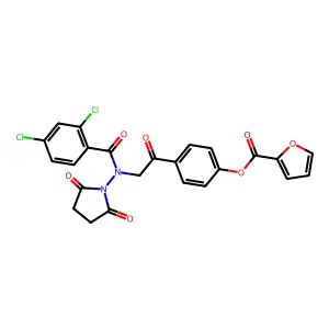 [4-[2-[(2,4-dichlorobenzoyl)-(2,5-dioxopyrrolidin-1-yl)amino]acetyl]phenyl] Furan-2-carboxylate structure