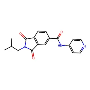 2-isobutyl-1,3-dioxo-N-4-pyridinyl-5-isoindolinecarboxamide structure