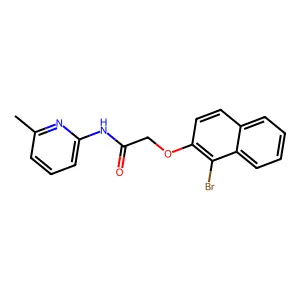 2-(1-bromonaphthalen-2-yl)oxy-N-(6-methylpyridin-2-yl)acetamide structure