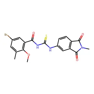 5-bromo-2-methoxy-3-methyl-N-[(2-methyl-1,3-dioxoisoindol-5-yl)carbamothioyl]benzamide structure