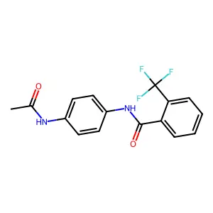 N-(4-acetamidophenyl)-2-(trifluoromethyl)benzamide structure