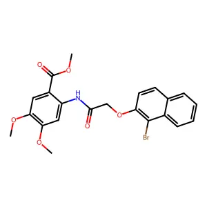 Methyl 2-({[(1-bromonaphthalen-2-yl)oxy]acetyl}amino)-4,5-dimethoxybenzoate structure