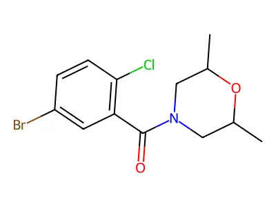 (5-Bromo-2-chlorophenyl)(2,6-dimethylmorpholin-4-yl)methanone structure
