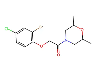 2-(2-Bromo-4-chlorophenoxy)-1-(2,6-dimethylmorpholin-4-yl)ethanone structure