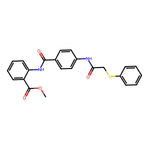 Methyl 2-{[(4-{[(phenylsulfanyl)acetyl]amino}phenyl)carbonyl]amino}benzoate structure