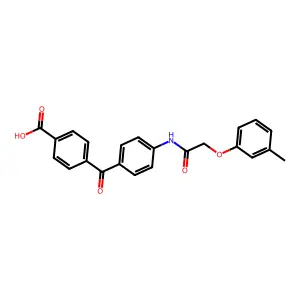 4-(4-{[(3-Methylphenoxy)acetyl]amino}benzoyl)benzoic acid structure
