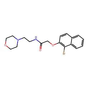 2-(1-bromonaphthalen-2-yl)oxy-N-(2-morpholin-4-ylethyl)acetamide structure