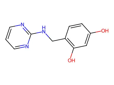 4-[(Pyrimidin-2-ylamino)methyl]benzene-1,3-diol structure