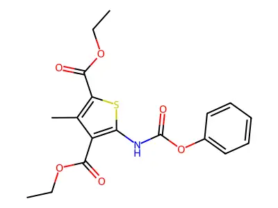2,4-Diethyl 3-methyl-5-[(phenoxycarbonyl)amino]thiophene-2,4-dicarboxylate structure