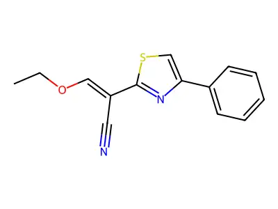 3-ethoxy-2-(4-phenyl-1,3-thiazol-2-yl)prop-2-enenitrile structure