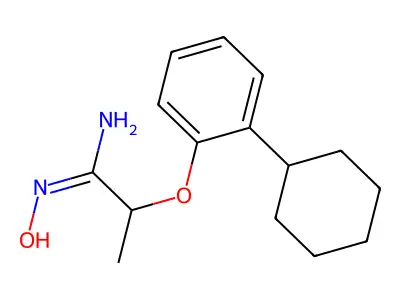 2-(2-cyclohexylphenoxy)-N'-hydroxypropanimidamide structure