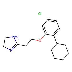 2-Imidazoline, 2-(1-(o-cyclohexylphenoxy)ethyl)-, hydrochloride structure