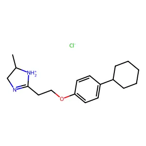 2-Imidazoline, 2-(1-(p-cyclohexylphenoxy)ethyl)-5-methyl-, hydrochloride structure