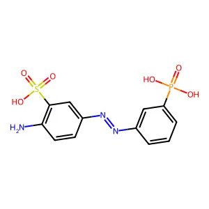 2-Amino-5-[2-(3-phosphonophenyl)diazenyl]benzenesulfonic acid structure