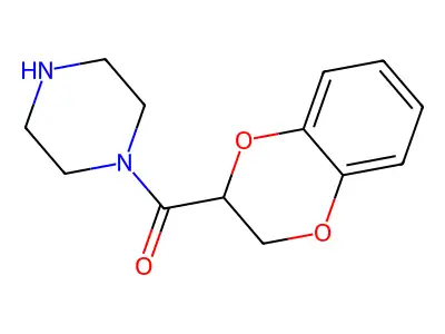 2,3-Dihydro-1,4-benzodioxin-3-yl(piperazin-4-ium-1-yl)methanone chloride structure