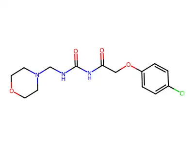 Urea, 1-((p-chlorophenoxy)acetyl)-3-(morpholinomethyl)- structure