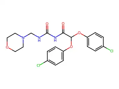 Urea, 1-(bis(p-chlorophenoxy)acetyl)-3-(morpholinomethyl)- structure