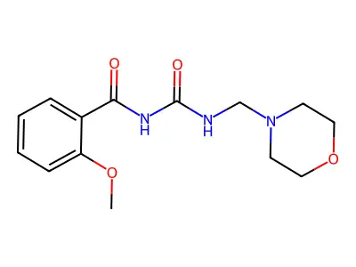 Urea, 1-(o-methoxybenzoyl)-3-(morpholinomethyl)- structure