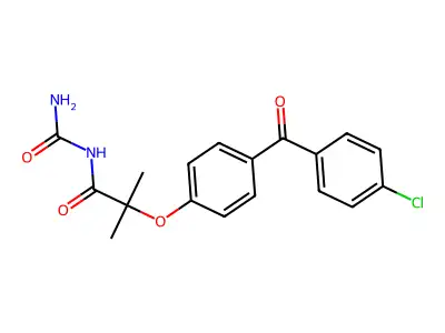 Propanamide, N-(aminocarbonyl)-2-(4-(4-chlorobenzoyl)phenoxy)-2-methyl- structure