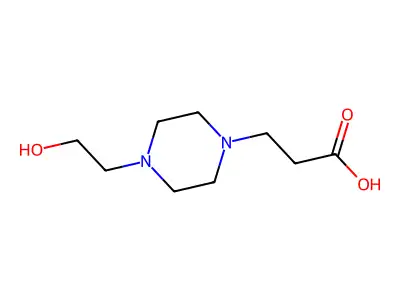 3-[4-(2-Hydroxyethyl)piperazin-1-yl]propanoic acid structure
