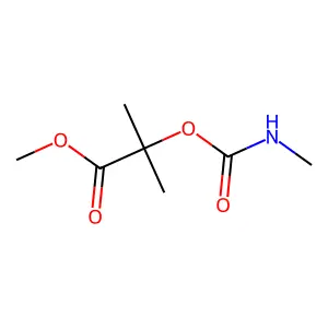 Propanoic acid, 2-methyl-2-(((methylamino)carbonyl)oxy)-, methyl ester structure