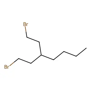 1-Bromo-3-(2-bromoethyl)heptane structure