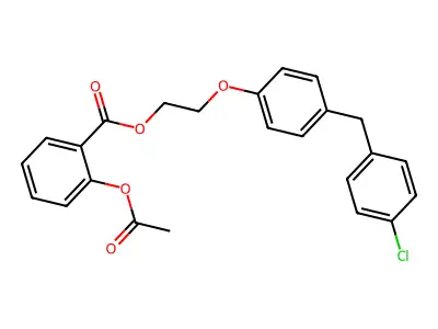 Benzoic acid, 2-(acetyloxy)-, 2-(4-((4-chlorophenyl)methyl)phenoxy)ethyl ester structure