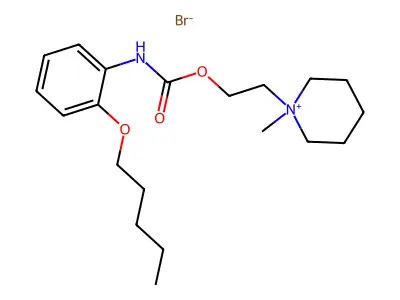 Piperidinium, 1-(2-hydroxyethyl)-1-methyl-, bromide, o-(pentyloxy)carbanilate structure
