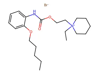 Piperidinium, 1-(2-hydroxyethyl)-1-ethyl-, bromide, o-(pentyloxy)carbanilate structure