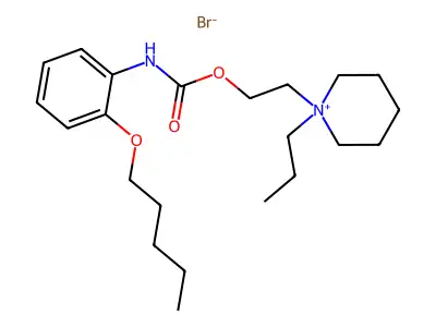 Piperidinium, 1-(2-hydroxyethyl)-1-propyl-, bromide, o-(pentyloxy)carbanilate structure