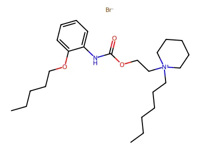 Piperidinium, 1-(2-hydroxyethyl)-1-hexyl-, bromide, o-(pentyloxy)carbanilate structure