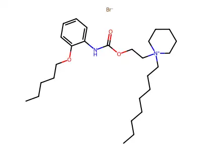 Piperidinium, 1-(2-hydroxyethyl)-1-octyl-, bromide, o-(pentyloxy)carbanilate structure