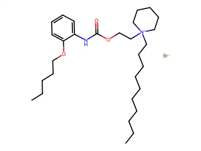 Piperidinium, 1-decyl-1-(2-hydroxyethyl)-, bromide, o-(pentyloxy)carbanilate structure