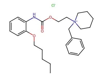 Piperidinium, 1-benzyl-1-(2-hydroxyethyl)-, chloride, o-(pentyloxy)carbanilate structure