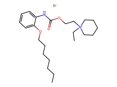 Piperidinium, 1-ethyl-1-(2-hydroxyethyl)-, bromide, o-(heptyloxy)carbanilate structure