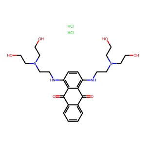 9,10-Anthracenedione, 1,4-bis((2-(bis(2-hydroxyethyl)amino)ethyl)amino)-, dihydrochloride structure