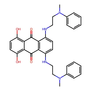 9,10-Anthracenedione, 1,4-dihydroxy-5,8-bis((2-(methylphenylamino)ethyl)amino)- structure