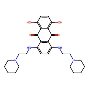 1,4-Dihydroxy-5,8-bis((2-(1-piperidinyl)ethyl)amino)-9,10-anthracenedione structure
