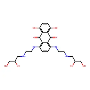 1,4-Bis((2-((2,3-dihydroxypropyl)amino)ethyl)amino)-5,8-dihydroxy-9,10-anthracenedione structure