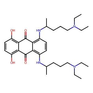 1,4-Bis((4-(diethylamino)-1-methylbutyl)amino)-5,8-dihydroxy-9,10-anthracenedione structure