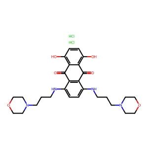 9,10-Anthracenedione, 1,4-dihydroxy-5,8-bis((3-(4-morpholinyl)propyl)amino)-, dihydrochloride structure