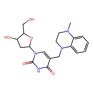 1-[4-hydroxy-5-(hydroxymethyl)oxolan-2-yl]-5-[(4-methyl-2,3-dihydroquinoxalin-1-yl)methyl]pyrimidine-2,4-dione structure