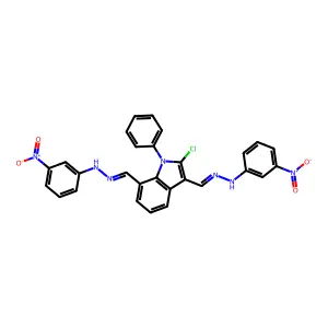 N-[[2-CHLORO-7-[[(3-NITROPHENYL)HYDRAZINYLIDENE]METHYL]-1-PHENYL-INDOL-3-YL]METHYLIDENEAMINO]-3-NITRO-ANILINE structure